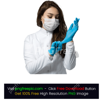 Nurse Doctor Female Uniform Wearing Gloves Mask PNG
