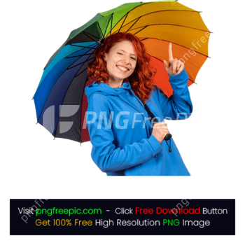 Female Smiley Colorful Big Umbrella Rain Coat PNG