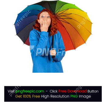 Best Colorful Umbrella Surprised Blue Rain Coat PNG