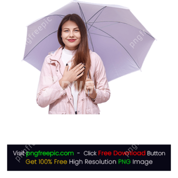 Young Woman Holding Best White Umbrella
