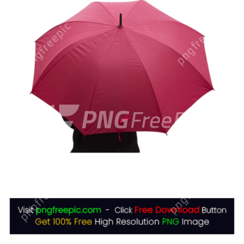 Folding Red Color Umbrella Rainy Foggy Day PNG