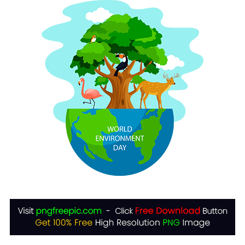 World Environment Day PNG - Globe, Tree, Pollution Free, Clean Nature