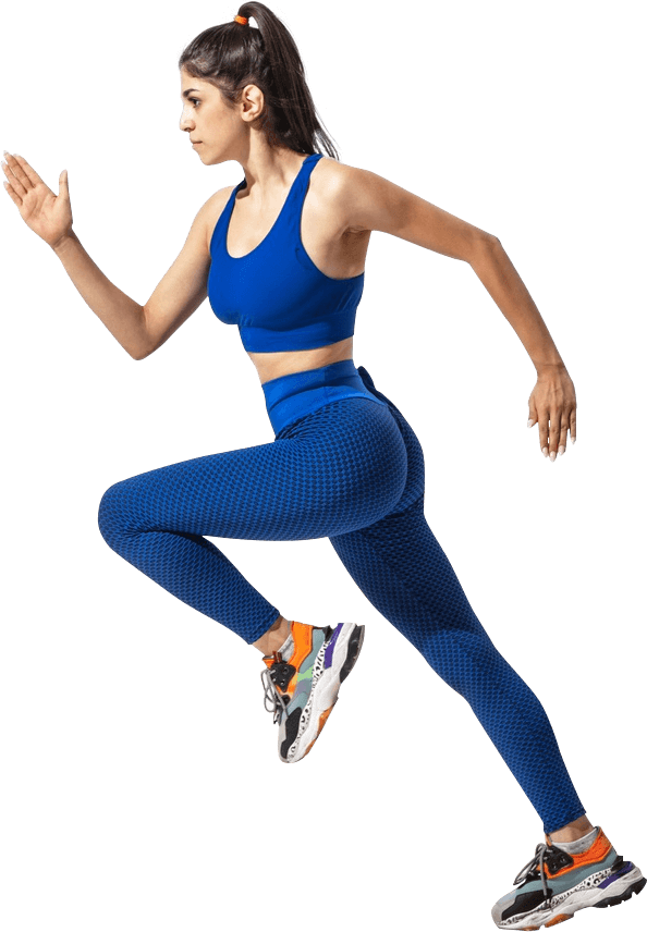 Running Fitness Blue Dress Woman Practicing PNG - Fitness - Gym Free