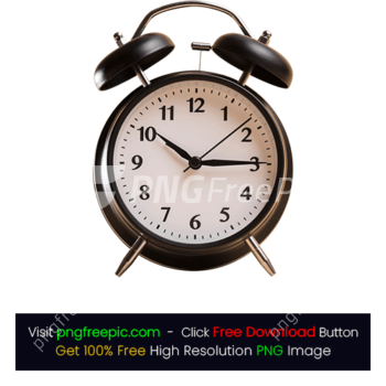 Brown Analog Alarm Clock PNG