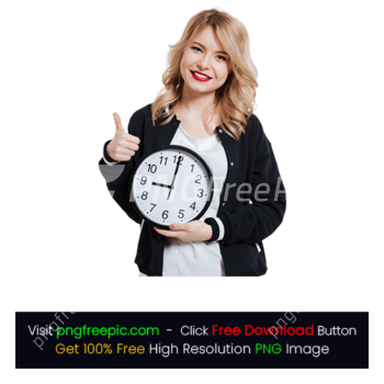 Wall Clock PNG Smiling Woman Showing Thumb
