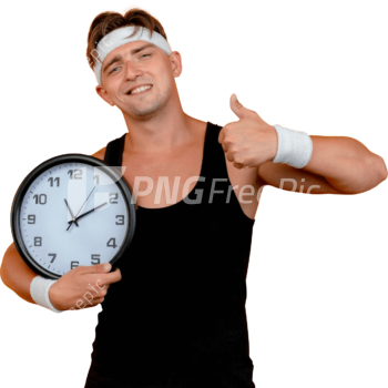 Sporty Man Headband Wristbands Clock