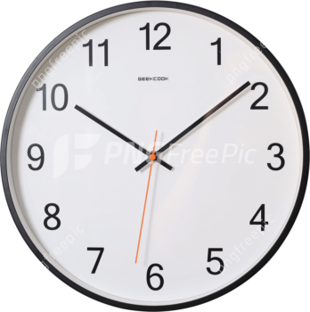 Round Analog Wall Clock Pointing At 10:09 PNG