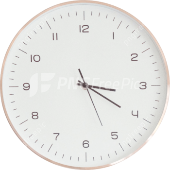 Analog Modern Wall Clock White Color PNG