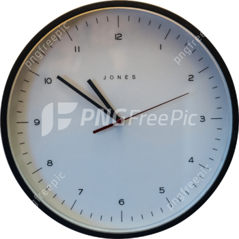 Black Round Analog Wall Jones Clock PNG