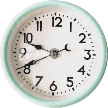 White Color Analog Wall Clock PNG