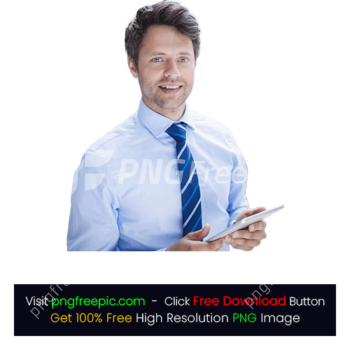 Corporate Businessman Smile Holding Tablet PNG