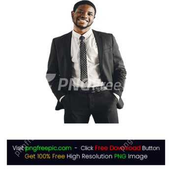 Corporate Businessman Black coat White Shirt PNG