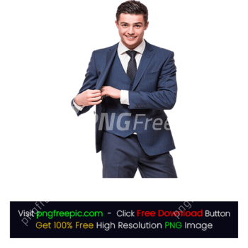 Corporate Man Happy Smiling Young Businessman Blue Suit PNG