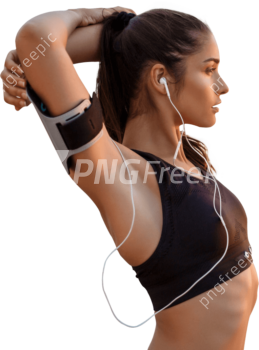 Beautiful Excited Fitness Woman Jumping Exercise PNG