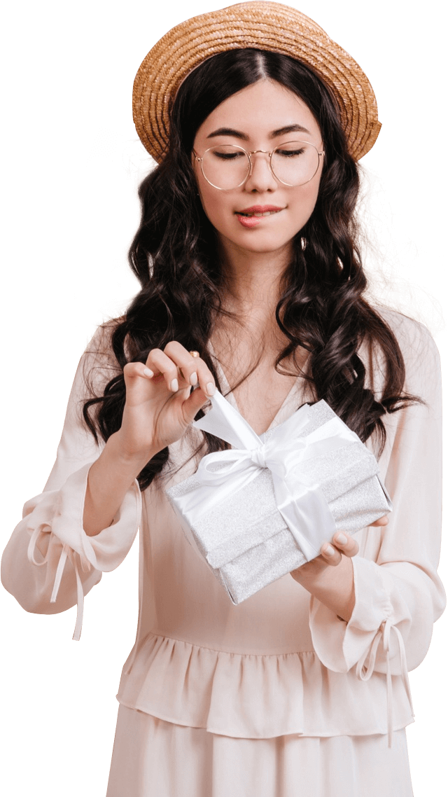 Gift Box PNG Opening Woman Birthday Present - Image Vector Clipart