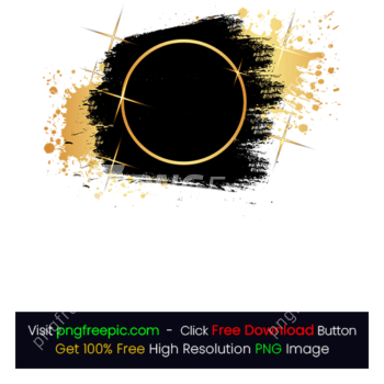 Golden Circle Black Shape PNG