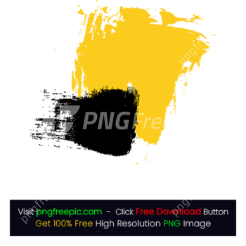 Black Yellow Brush Shape PNG
