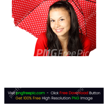 Red Dress Woman Dots Dotted Red Color Umbrella PNG