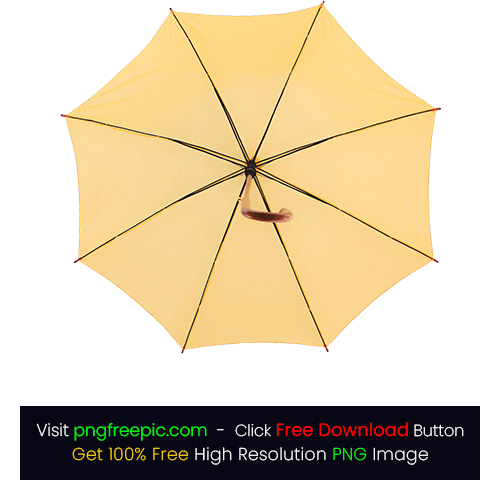 Open Yellow Folded Umbrella PNG