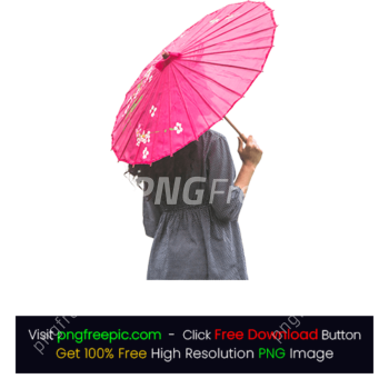 Pink Colored Umbrella Woman Face Cover PNG