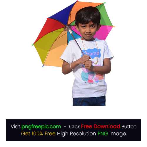 Child Kid Rainbow Multicolored Umbrella PNG