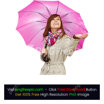 Lady Pink Texture Umbrella Checking Rain PNG