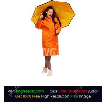 Girl Autumn Colored Jacket Umbrella PNG