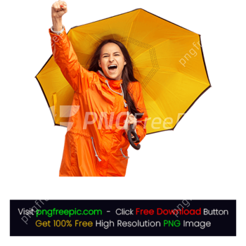 Happy Girl Autumn Colored Jacket Cold Weather Umbrella PNG