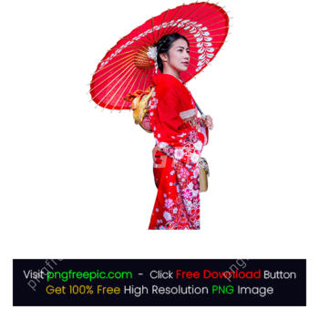 Beauty Woman Dress Red Big Folding Umbrella PNG