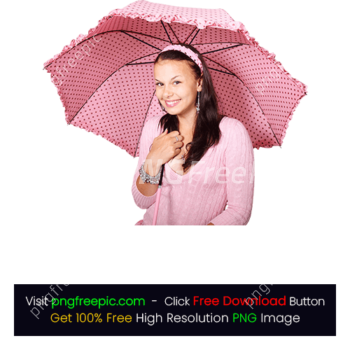 Woman Smiley Dots Dotted Pink Color Umbrella PNG