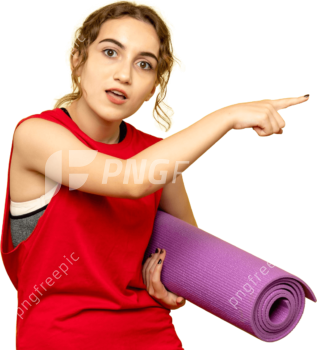 Tick Gesture Workout Young Woman Carpet PNG