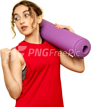 Yoga Fitness Workout Gym Woman Mat PNG