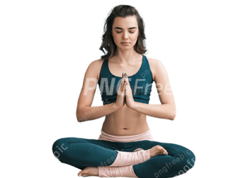 Yoga Exercises Young Fit Woman Doing PNG