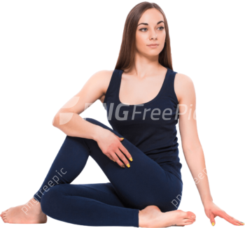 Sporty Woman Yoga Practice Meditation PNG