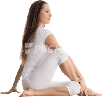Fitness Yoga Woman Ardha Matsyendrasana Pose PNG