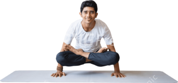 Smiling Yogi Doing Scale Yoga Pose Gym PNG