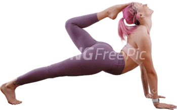 Yoga Woman Pink Piece Swimsuit Kneeling PNG