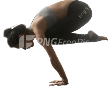 Crane Pose Yoga Woman Exercise PNG