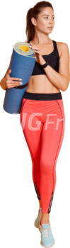 Workout Woman Yoga Mat Gym Exercise PNG