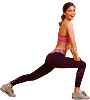 Smiling Cute Woman Enjoying Workout PNG