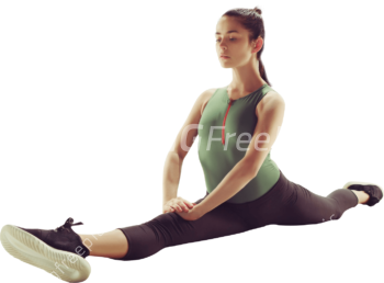 Slim Brunette Stretching Exercise Gym PNG