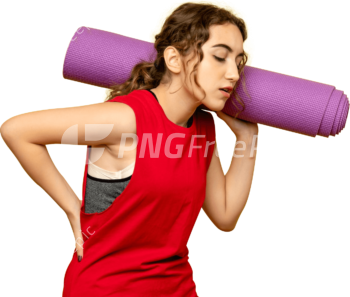 Woman Having Backache Fitness Carpet Mat PNG