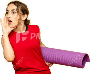 Yoga Woman Purple Carpet Calling PNG
