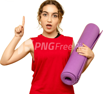 Fitness Tick Gesture Yoga Woman Carpet PNG
