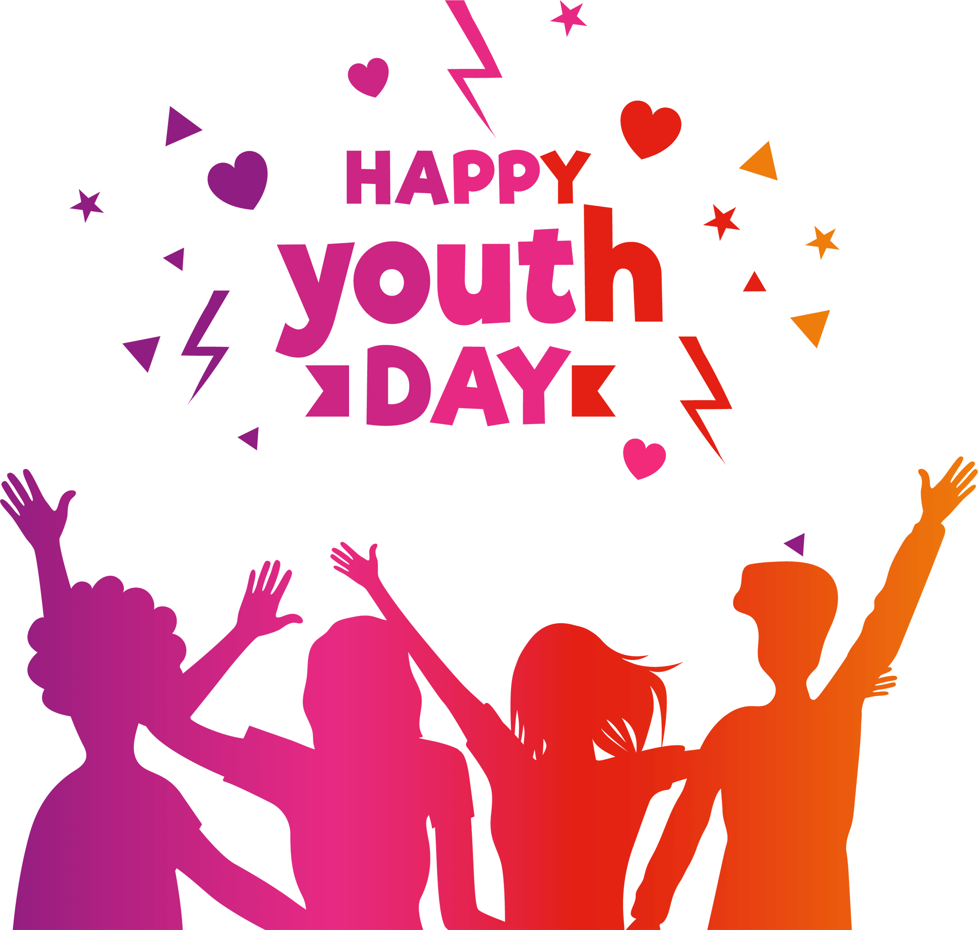 Happy Youth Day Clipart International Happy Youth Day PNG 2021 Free