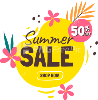 Summer Sale Shop Now Vector PNG Offer Sale PNG 30-50% off Image