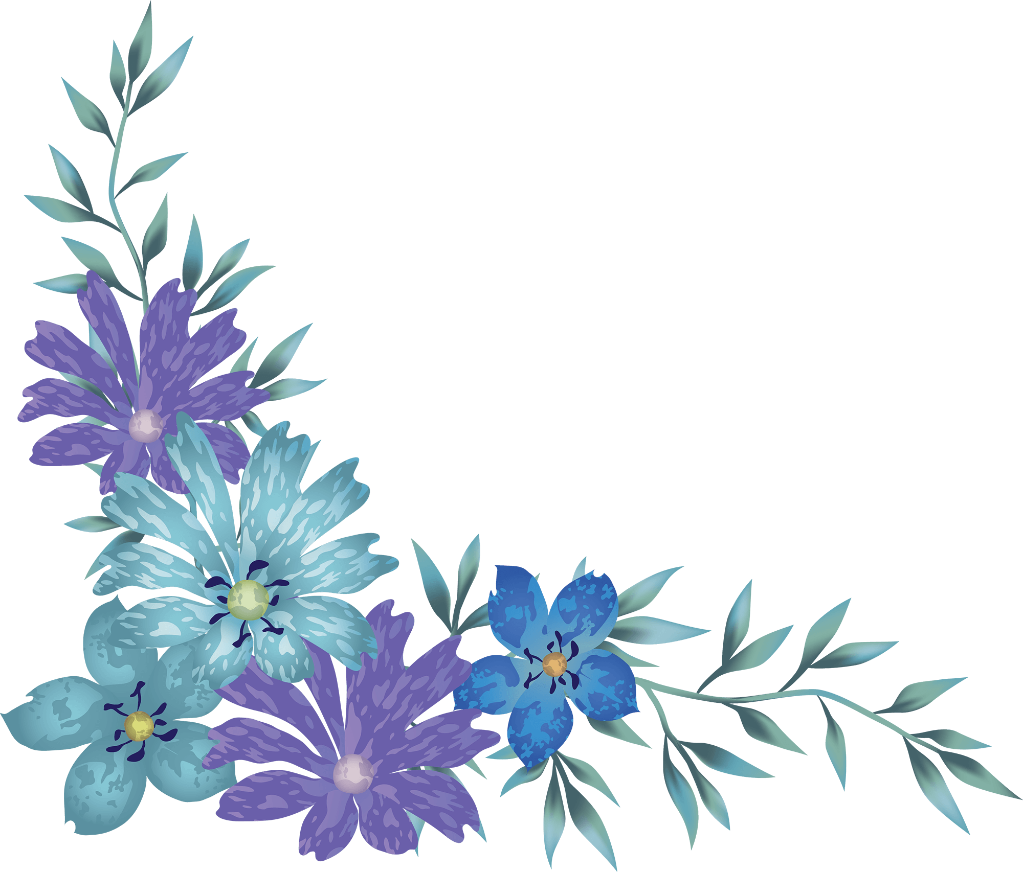 Blue Flower Clipart Design Fl