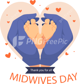 Midwives - baby - heart shape - Pngfreepic vector - clipart - png