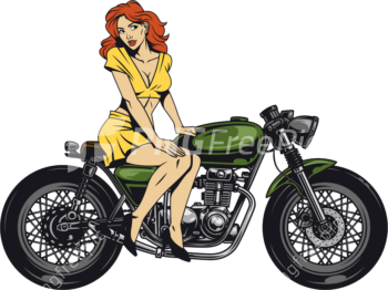 Motor vehicle - Beautiful girl riding bike - Free Vector png - Pngfreepic