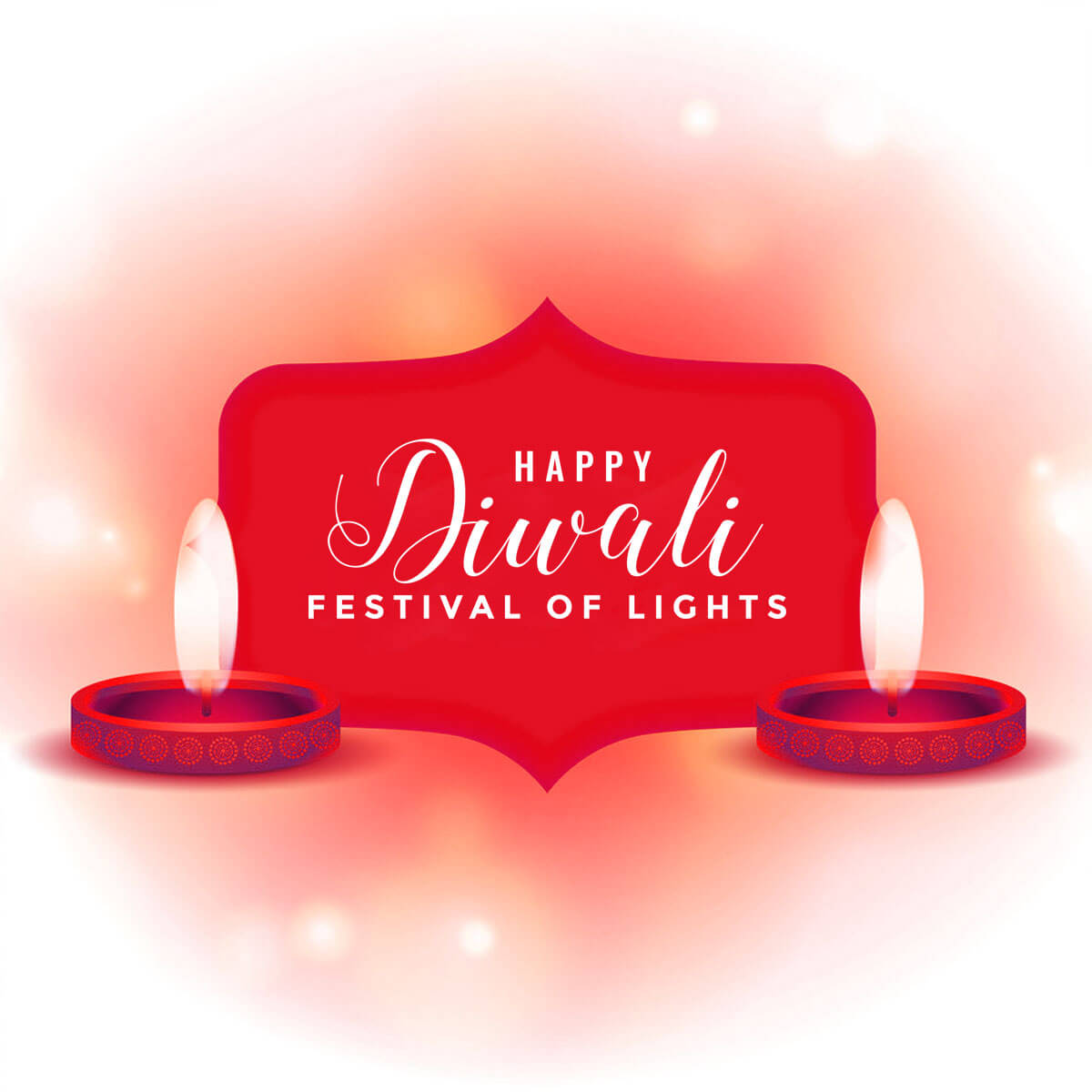 Happy diwali festival diya greeting card vector image - Pngfreepic